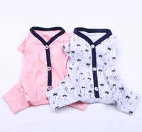 dog cat jumpsuit shirt 100 cotton print tracksuit pet puppy floral pajamas pants t shirt 5 sizes 2 colours