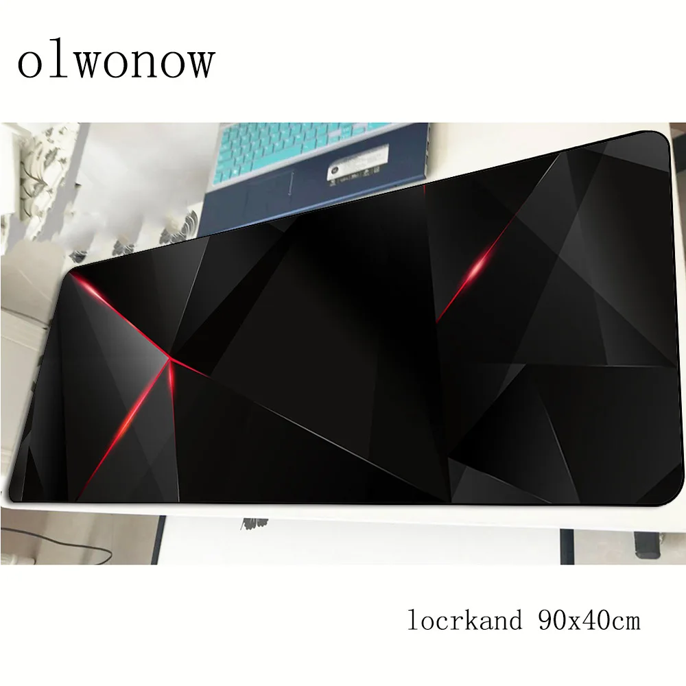 Черные абстрактные фигуры коврик для мыши геймер темно-80x30 см ноутбук с