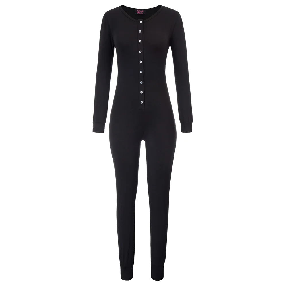 Комбинезоны женские осень зима удобные с длинным рукавом вырез лодочкой пижамы