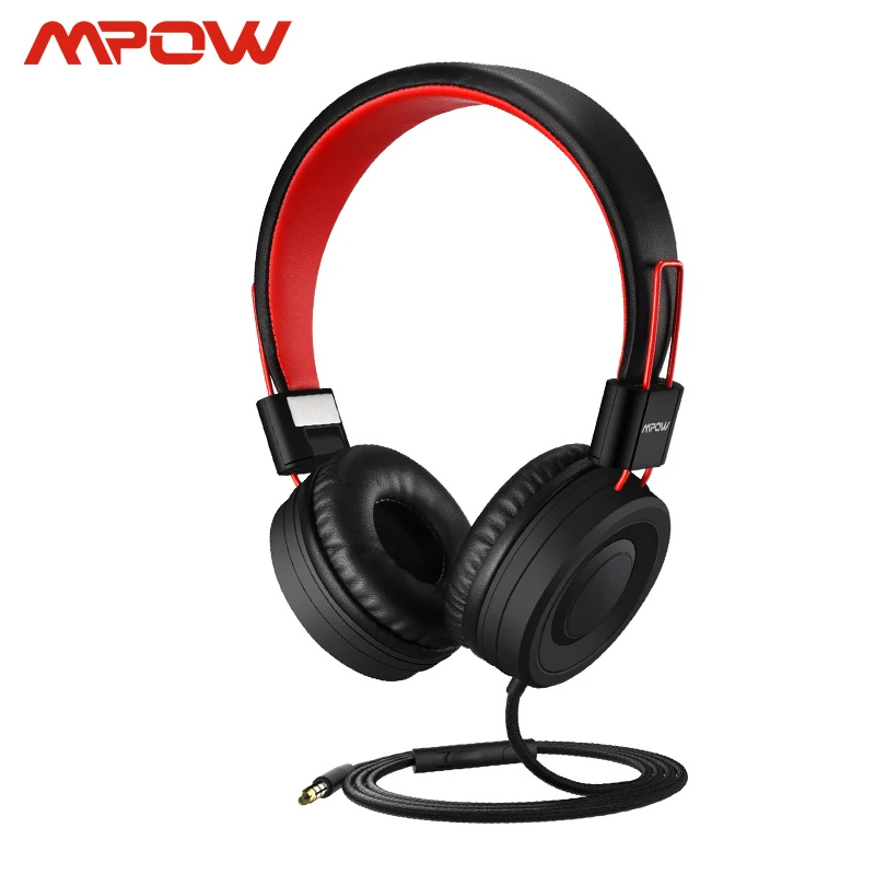 Mpow CH7 проводные наушники для детей с микрофоном, чехол для переноски Max 91Db, детские наушники с поддержкой регулировки громкости для телефона, планшета, ПК