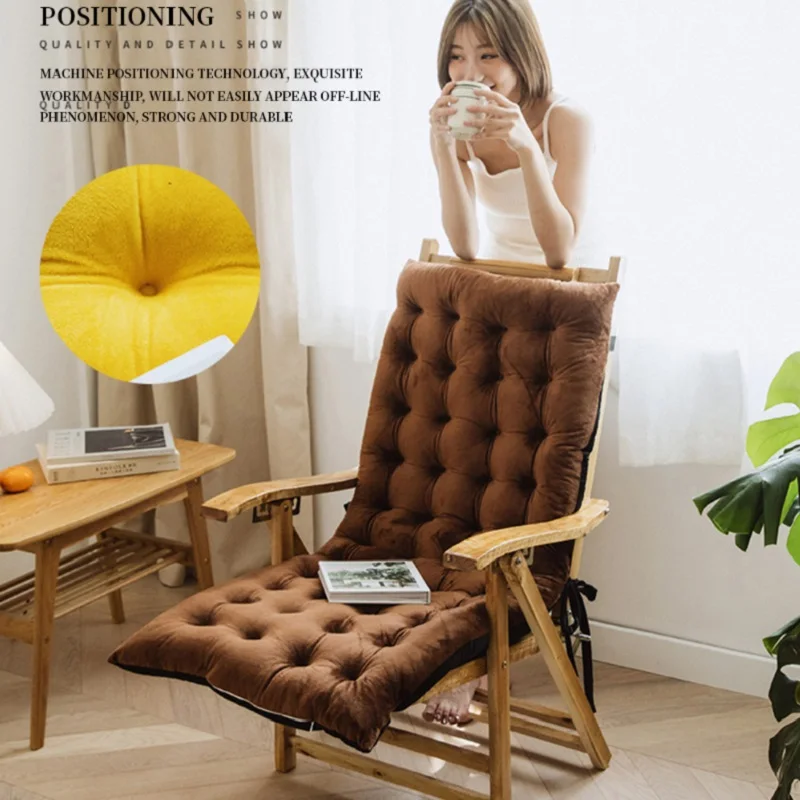 

Long Cushion Mat Recliner Cushion for Outdoor Patio Lounge Chair Seat Mattress Soft Rocking Chair Pad Foldable Mat for Gardening