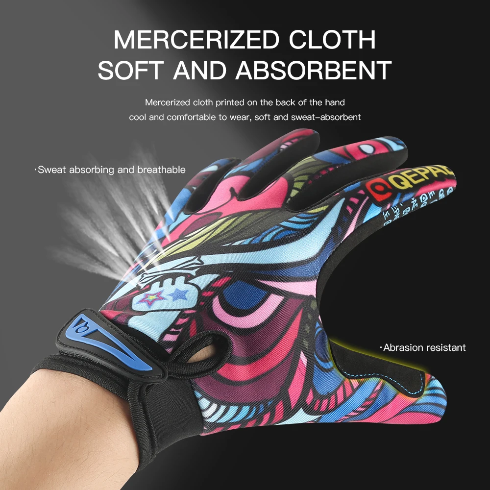 Wholesale Print Cycling Gloves Bike Bicycle Sports Full Finger Hiking Mesh GEL Winter Women | Спорт и развлечения