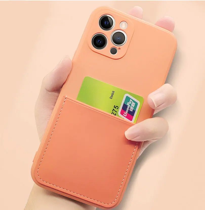 card holder case for iphone 12 pro max 12 mini 11 xs xr x se 2 2020 liquid silicone soft cover for iphone 7 8 6 6s plus case free global shipping