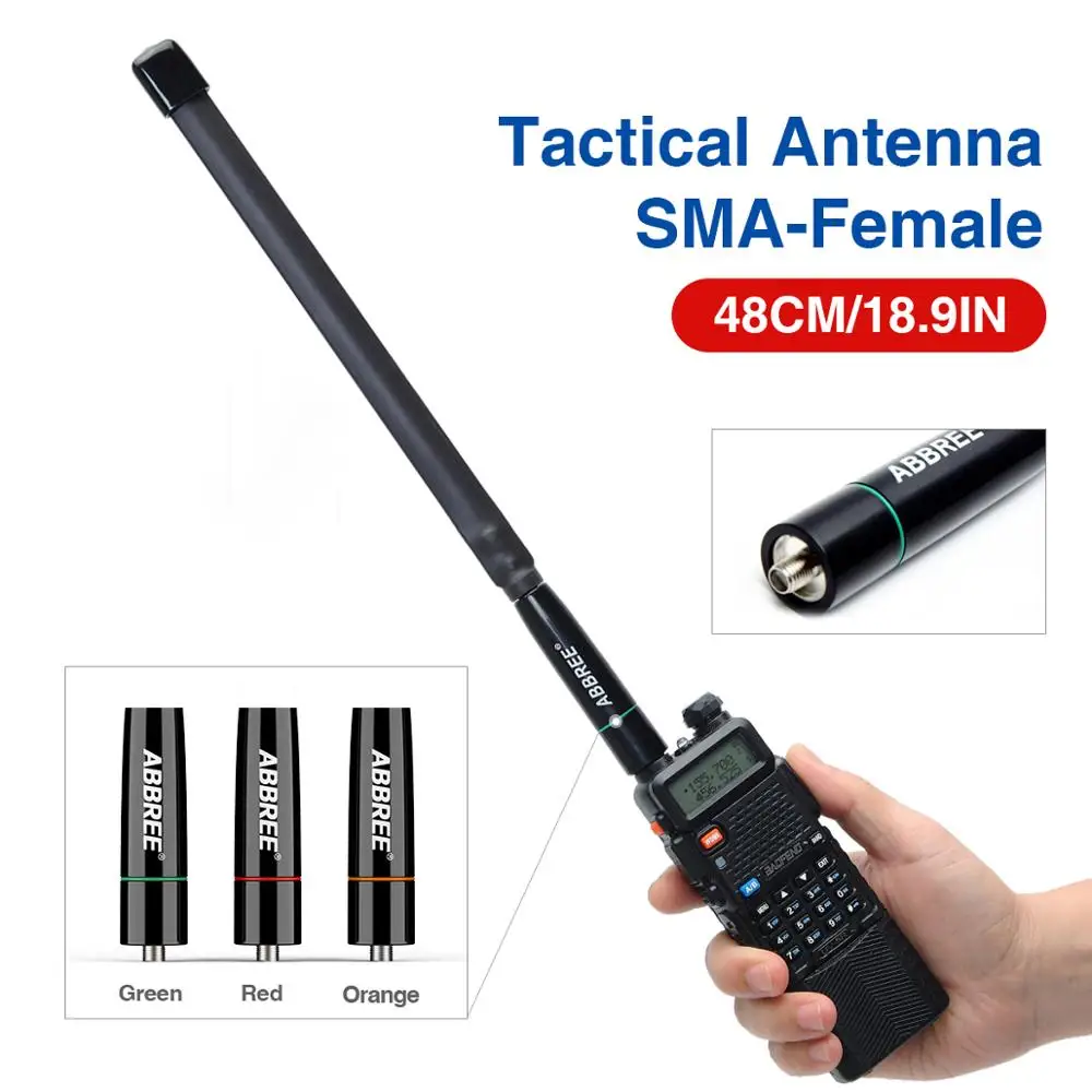 ABBREE 48 см AR-152C красочный Новый SMA-Dual Band 144/430 МГц CS тактический антенна для Baofeng UV-82 UV-5R