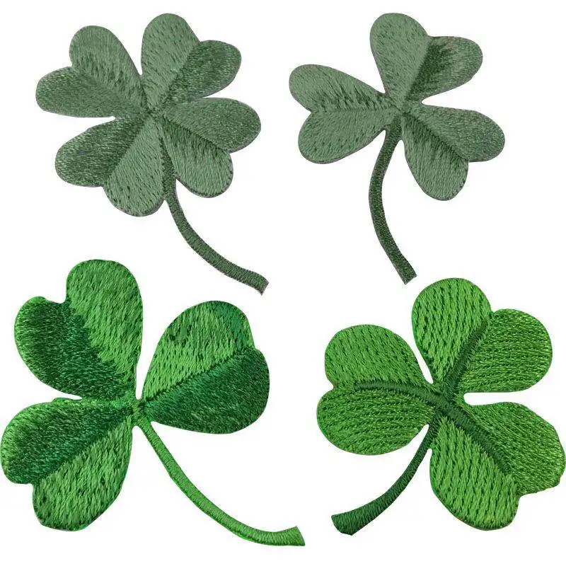 

Lucky Clover Embroidery Patch DIY Decorative patch Cloth sticker Dress hole Clothing Accessories Leaf Patches Handbag clothes