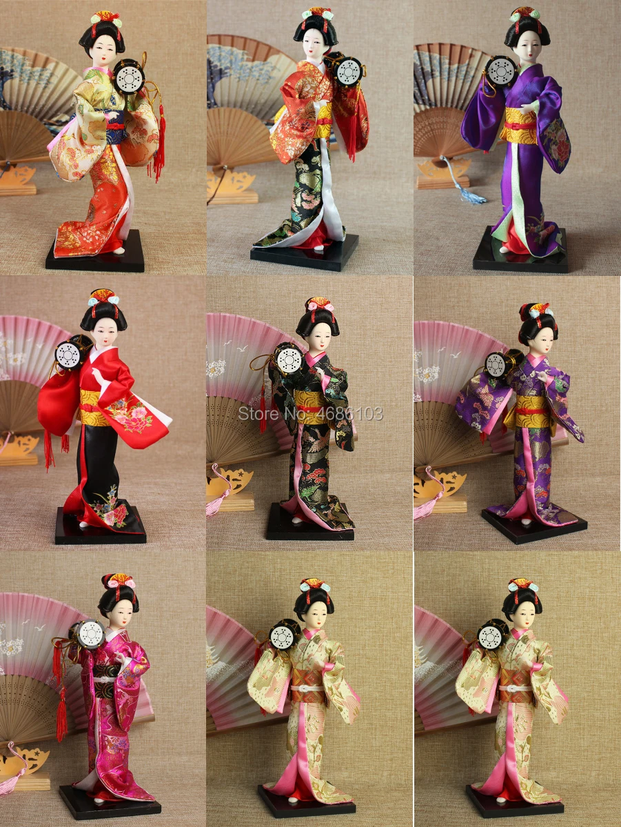 

Brand New Japanese Kawaii Geisha Figurines Dolls Lovely Kimono Japanese Ornaments Gifts For Office Restaurant Decoration