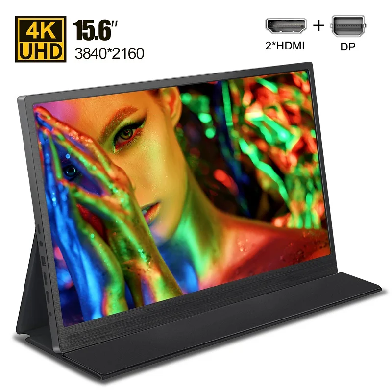 Портативный монитор UHD 15 6 дюйма 4K IPS HDMI DP для ноутбука Ps4 Xbox raspberry pi камеры ТВ