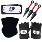 Комплект для косплея из аниме Наруто, искусственная маска, кунай, повязка на голову, Shuriken, фигурка ниндзя, реквизит, аксессуары для одежды, крутая детская игрушка