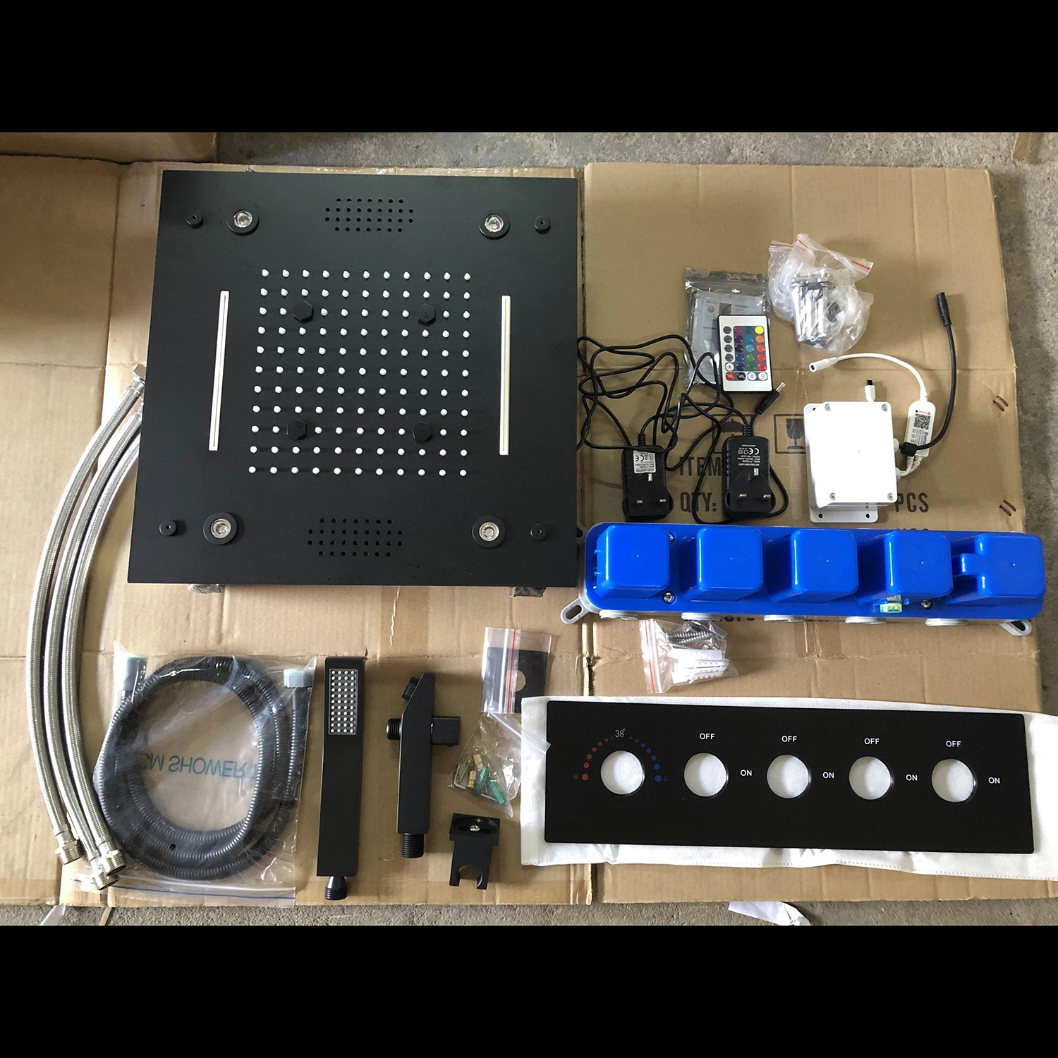 Новый дизайн 2022 черный термостатический клапан смеситель переключатель Bluetooth