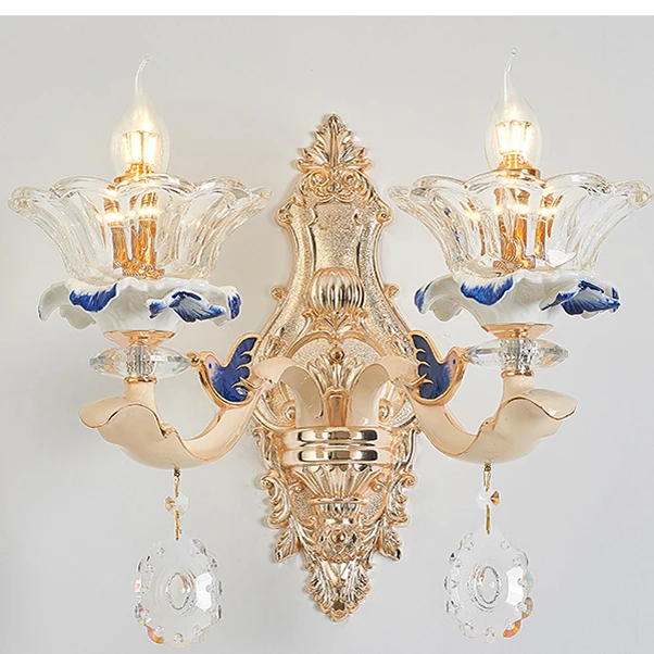 Американские романтические хрустальные Настенные светильники европейская