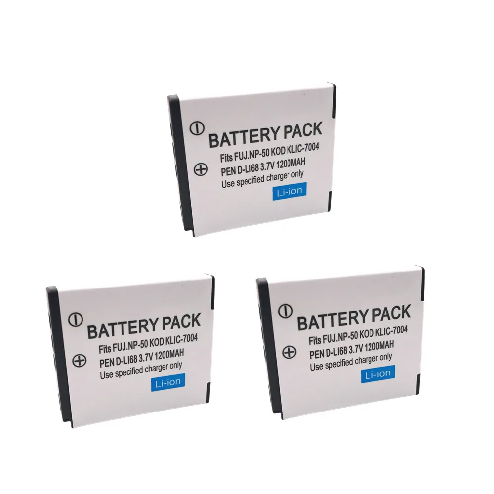 

3.7V 1200mAh NP-50 FNP50 NP50 KLIC-7004 KLIC-7004 K7004 D-Li68 Camera Battery For Fujifilm X10 X20 XF1 F50 F75