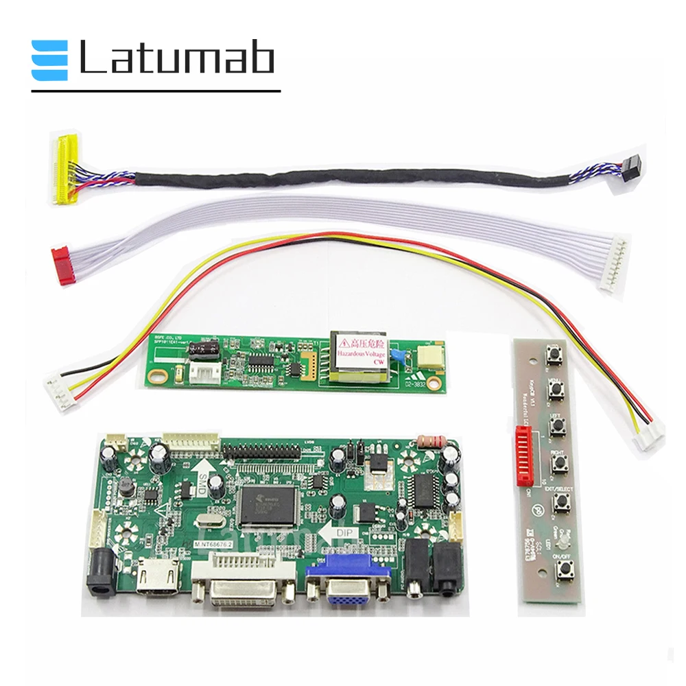 

Latumab Controller Board for LP154WE2-TLA1 / LP154WE2-TLA8 / LP154WE2 Matrix 15.4" Panel Driver Board 1680×1050 HDMI+DVI+VGA