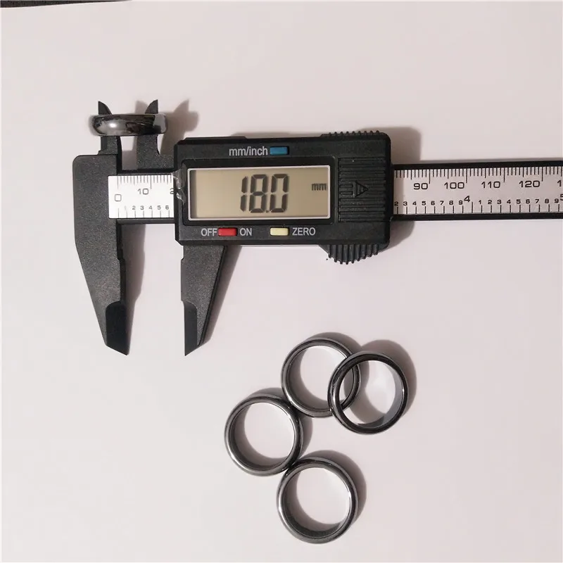 

Black Hematite Ring For Women Men Jewelry Couple Simple Gift Natural Stone AAA Smooth Round Flat Wide Not Magnetic Rings 4mm 6mm