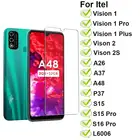Закаленное стекло для Itel A26 A37 P37 S15 S16 Pro Vision 2 1 Plus Pro A48 L6006 Vidrio, Защита экрана для ITEL Vision 2S, 2-1 шт.