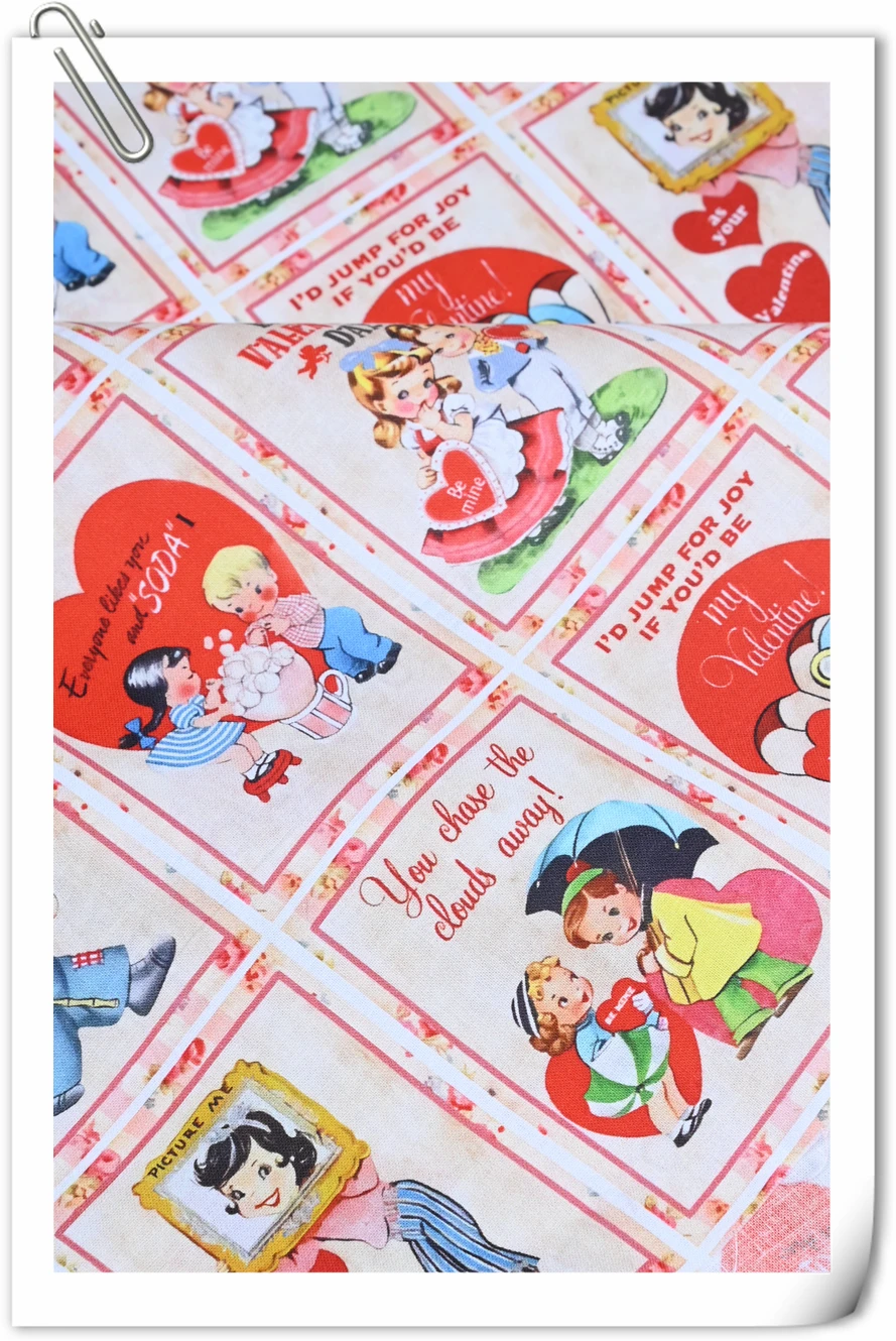 Ткань для мальчиков и девочек ткань из 100% хлопка с принтом красного цвета шитья