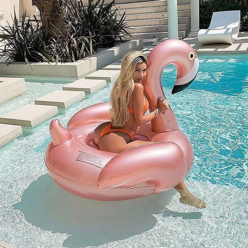 Giant Ride on Swan Inflatable Flamingo Swimming Pool Float Summer Island Swimming Lifebuoy Lounge Inflatable Pool Toy Raft images - 6