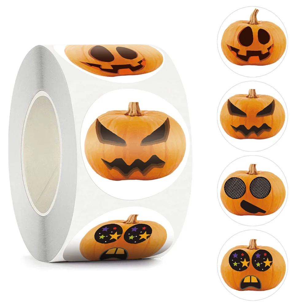 

100-500 Pcs 1.5 Inch Halloween Pumpkin Label Stickers for Children Gift Package Card Envelope Wrapping Party Small Business