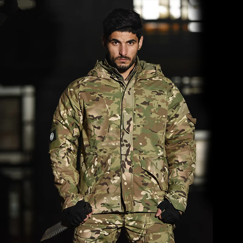 

Камуфляжная тактическая куртка для мужчин, водонепроницаемая теплая Толстая флисовая походная куртка, Мужская ветровка с капюшоном, армейское пальто в стиле милитари, 2020