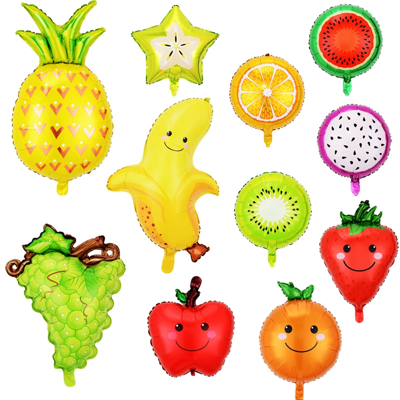 

Fruit Vegetable Balloons Birthday Decorations Orange Pineapple Strawberry Grape Corn Carrot Banana Helium Foil Globos Party Need