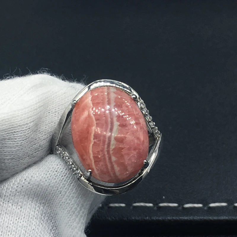 Женское кольцо из родохрозита серебра 925 пробы | Украшения и аксессуары