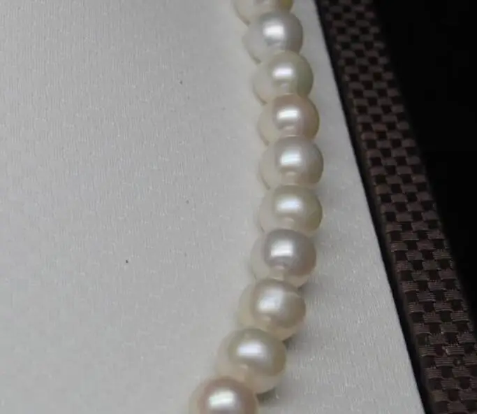 Jewelry Pearl Necklace noble women gift GOLD CLASP HHUGE natural freshwater White GW 9-9.5MM white + Akoya pear Free Shipping | Украшения и