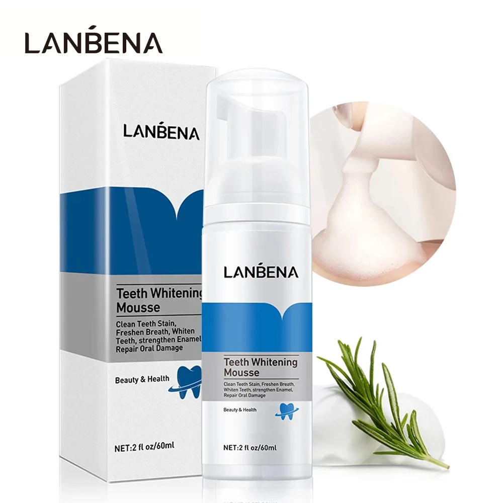 

LANBENA Teeth Whitening Mousse Toothpaste Dental Oral Hygiene Strong Remove Stains Plaque Teeth Cleaning Tooth White Tool 60ML