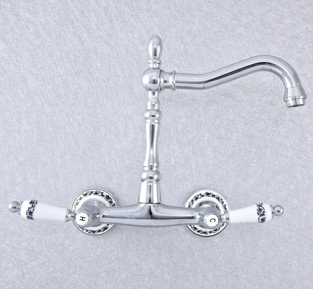 Смесители для умывальника полированный хром настенный кран кухни ванной