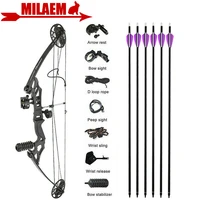 archery compound bow set 35 50lbs adjustable hunting bow spine 500 carbon arrows bow stabilizer hunting bow accessories