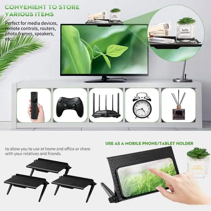 

Adjustable Screen Top Shelf Computer Monitor Desktop Screen Top Shelf TV Buddy Organizer Home Office Storage Rack Shelf