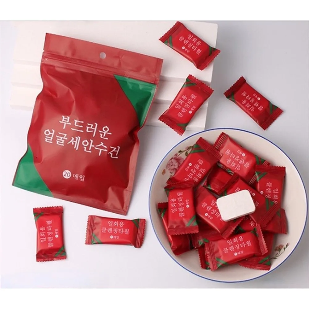 Disposable Thick Small Square Towel Non-woven Mesh Travel Portable Candy Cleansing Towel
