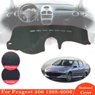 Для Peugeot 206 1998  2006 Противоскользящий кожаный коврик приборной панели солнцезащитный Козырек защитный ковер аксессуары 2001 2002 2003 2004