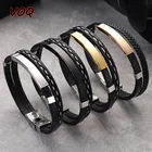 VOQ 2021 шарма нержавеющей стали моды кожаный чехол с силиконовым браслетом двухслойный браслет дружбы браслеты для мужчин ювелирные изделия