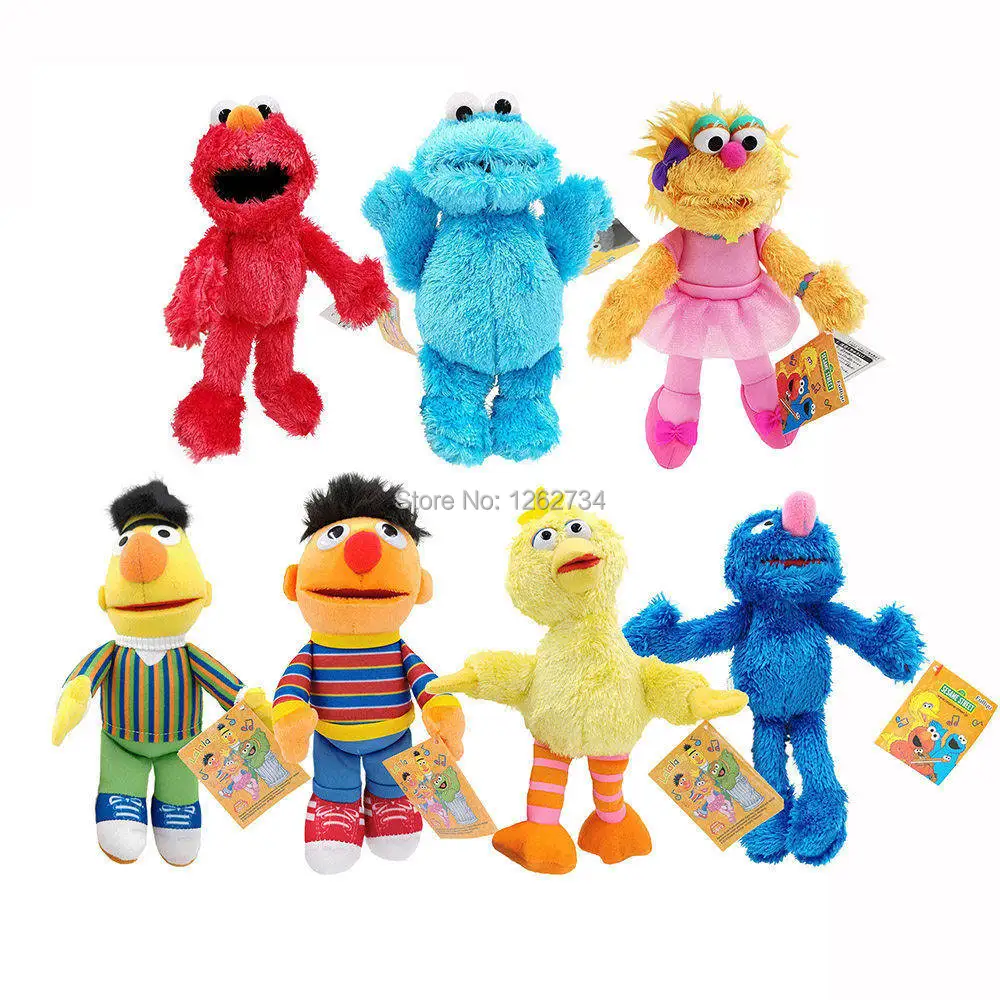 7 видов стилей 20 см героев шоу Улица Сезам футболка с принтом Элмо куки большая