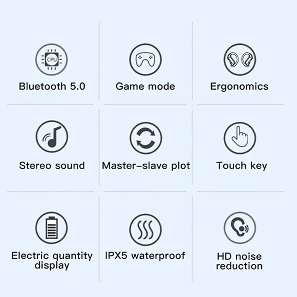 

Wireless Bluetooth Headset TWS Business Bluetooth Headset Power Digital Display 5.0 Sports Ear Type With Microphone