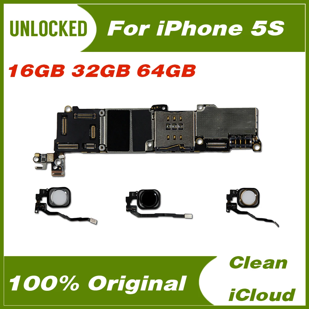 16 Гб/32 ГБ/64 ГБ для iphone 5s материнская плата без/с Touch ID, оригинальная разблокированная материнская плата для iphone 5s с чипами