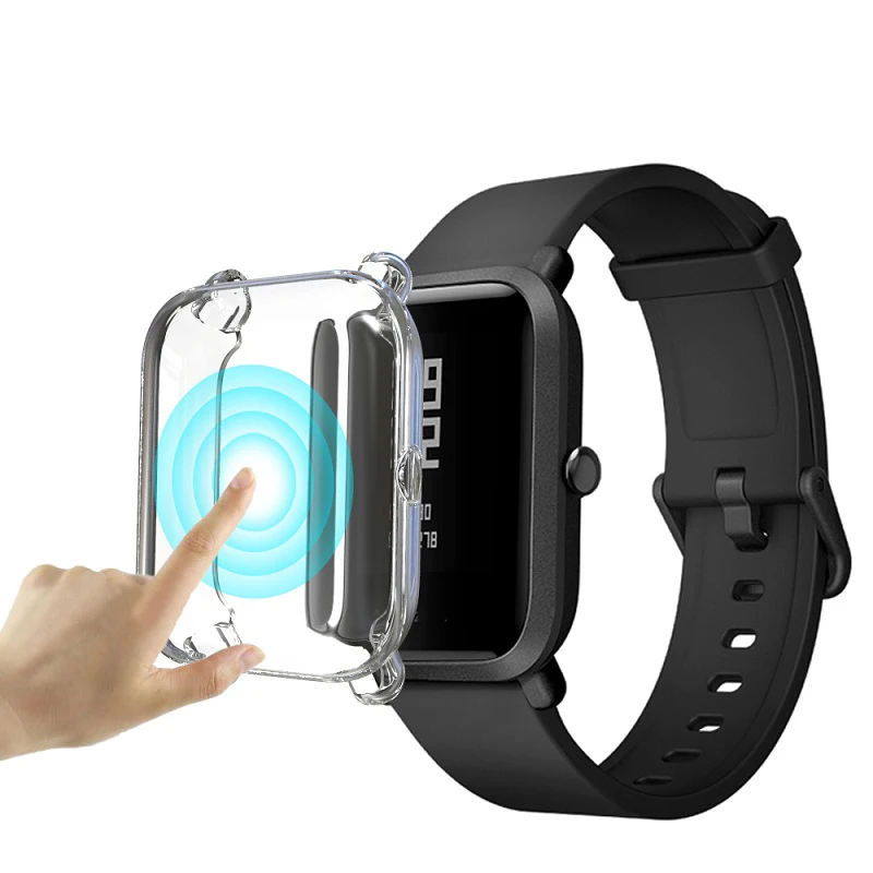 Чехол для смарт часов защита для Huami Amazfit Bip чехол с защитной пленкой для экрана для Amazfit Bip аксессуары бампер покрытие TPU
