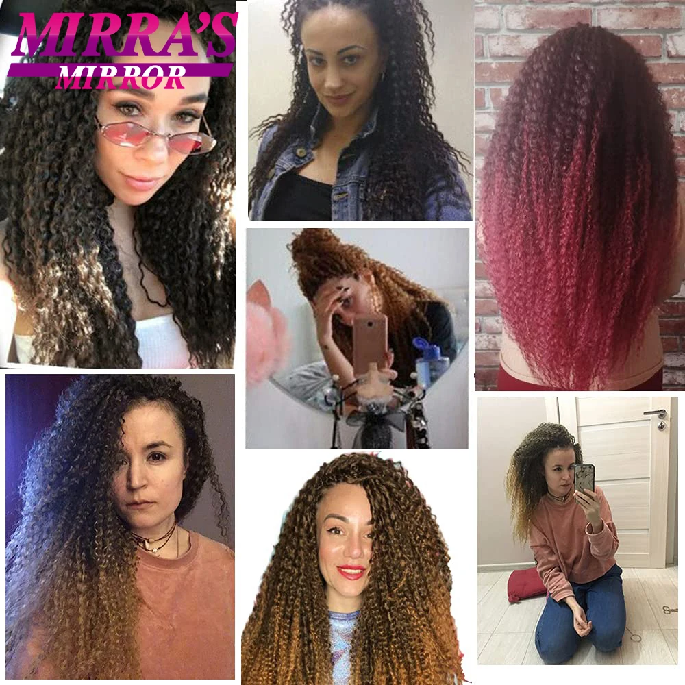 Синтетические бразильские плетеные удлинители волос 18 дюймов афро кудрявые