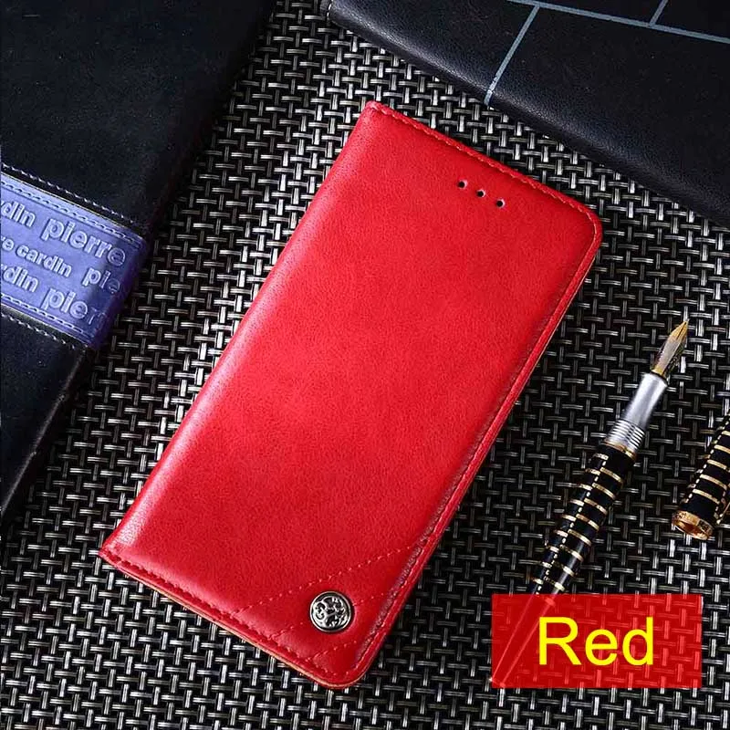 Роскошный флип-чехол в ретро стиле для Meizu M2 M3 M5 M6 Mini Note Мягкий силиконовый чехол-кошелек для Meizu MX6 15 15 Lite 16 чехол - Цвет: Red