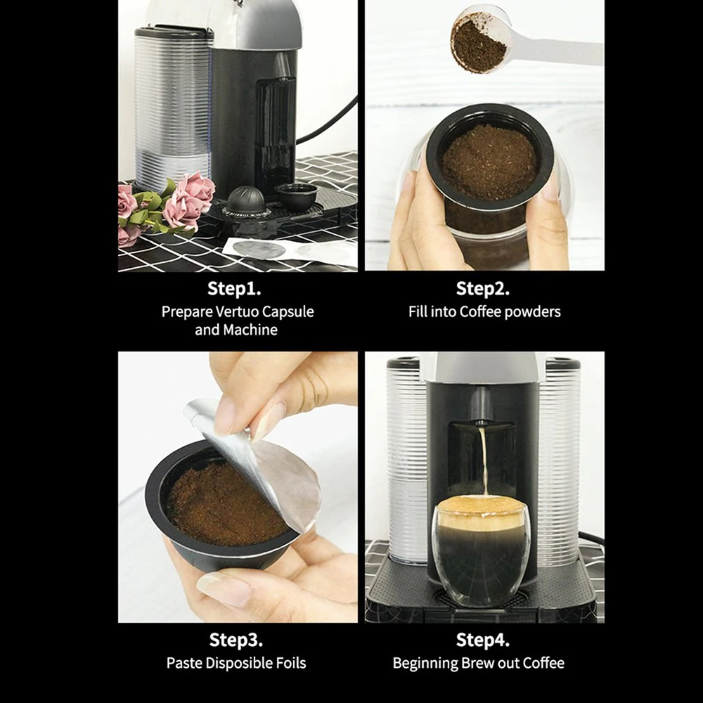 62mm Nespresso Pods Disposable Aluminum Seal Vertuo Plus Refillable Coffee Capsules Pod Sticker Lids Maker | Дом и сад