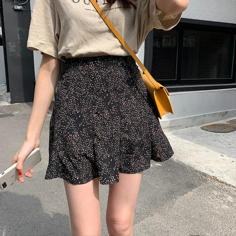 

WERUERUYU 2020 Summer Skirt Fashion Retro Beach Printed Bohemia