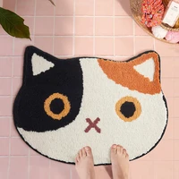 cute cartoon cat bathroom door enterance absorbent floor mats home bathroom toilet non slip floor mats home living carpet