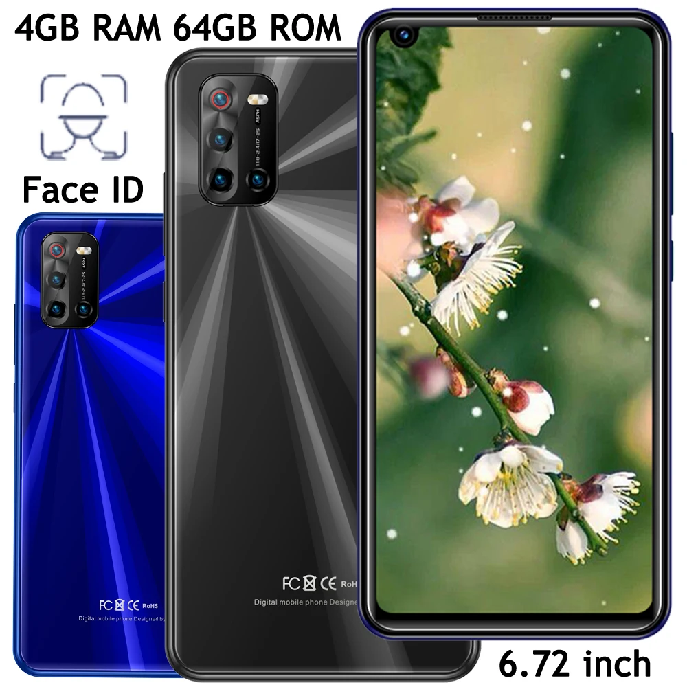 

Android 9lite 6.72" Unlocked Global Smartphone Original 8MP+13MP Face ID 4G RAM+64G ROM Front/Back Camera Mobile Phone Celulares