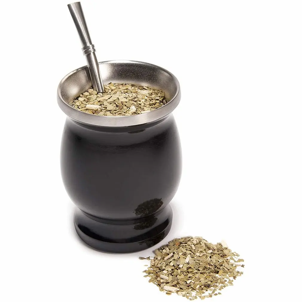 Mate Gourd Set Double-Wall Stainless Steel Tea Cup and Bombilla Includes Yerba (Cup) With One | Дом и сад