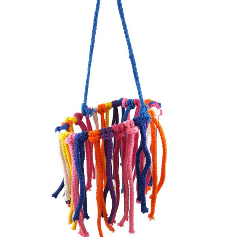 

Pet Bird Parrot Toy Cotton Rope Chewing Bite Hanging Cage Swing Climb Chew Toys For Small Medium Parrot