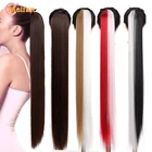 MEIFAN синтетические 32 дюйма супер длинные прямые заколки волос хвост натуральные накладные волосы наращивание конский хвост для женщин