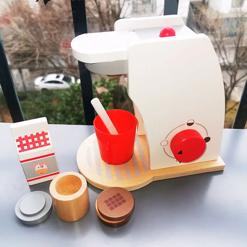 Kids Wooden Kitchen Toys Set Toaster Coffee machine Mixer Pan cake for Baby Pretend Play Early Learning Educational Toy | Игрушки и