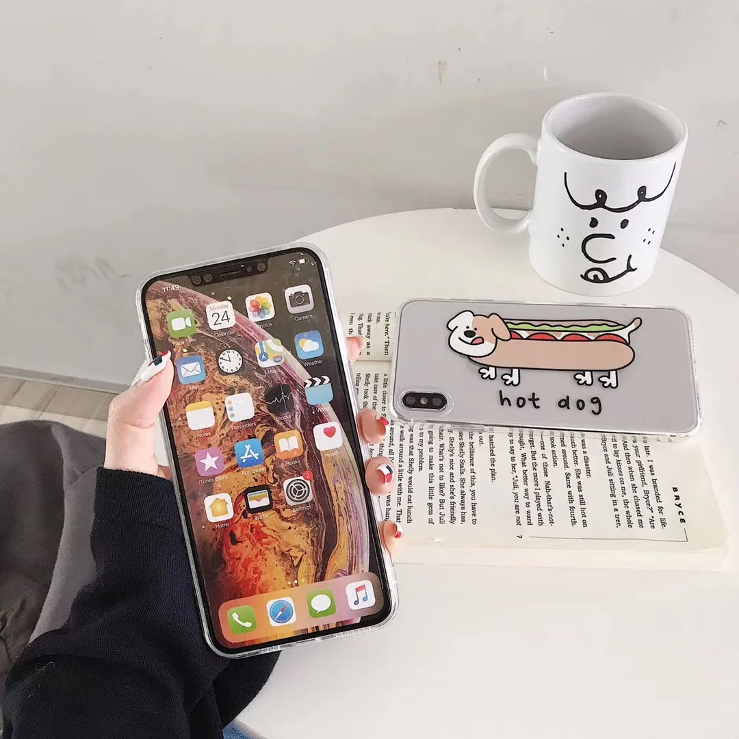 INS Корея Ретро Простой Радужный чехол для телефона с собакой iphone Xs MAX XR X 6 6s 7 8 plus