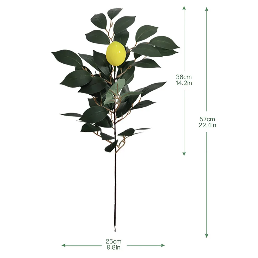 Лимон филиал искусственные растения ярко желтый Цвет легко Форма 57 см
