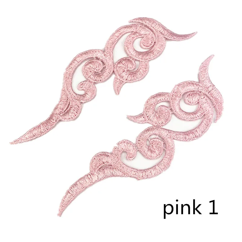 Pink 1 Zsbszc 20 зеркальные пары LP-1882 полиэстер Ткань Цветы нашивки красочные облака craf белый черный кружево Аппликация аксессуары DA003 - Цвет: Pink 1