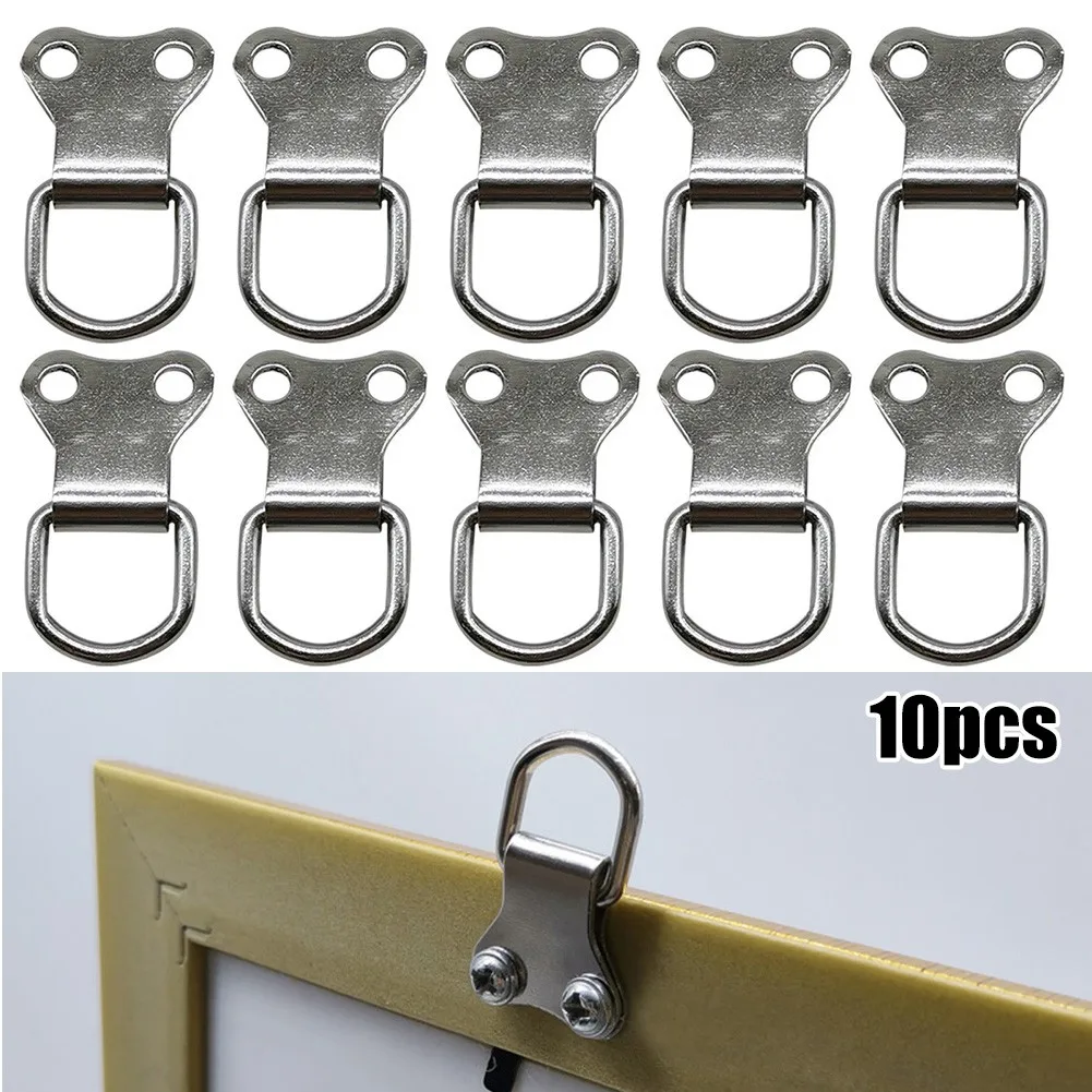 

10pcs Electroplating Iron Thick Wire Bull Head Hanging Ringhanging Picture Hanging Photo Wall Hook Frame Cross Stitch Hook